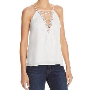 Wayf Posie Lace white tank top
